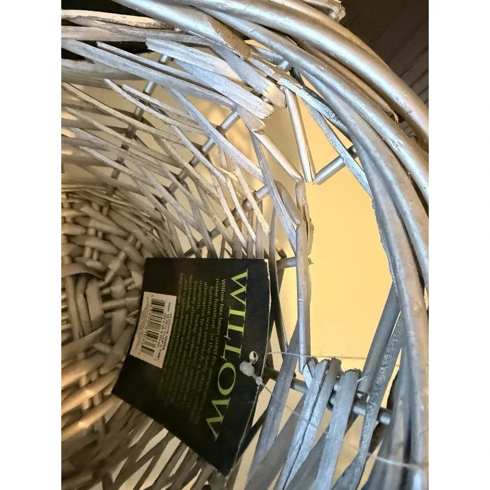 wicker baskets vintage  Silver Set Of 4